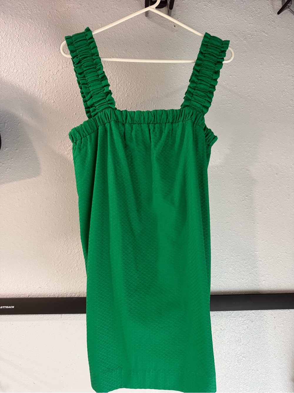 Something Navy Emerald Green Ruffled Strap Casual Womens Dress